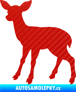 Samolepka Srneček 001 levá 3D karbon červený