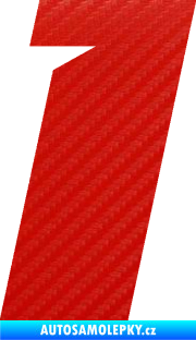 Samolepka Startovní číslo 1 typ 6 3D karbon červený