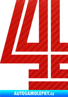 Samolepka Startovní číslo 4 typ 7 3D karbon červený