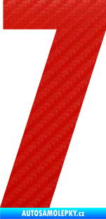 Samolepka Startovní číslo 7 typ 2    3D karbon červený