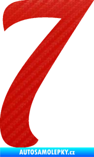 Samolepka Startovní číslo 7 typ 3 3D karbon červený
