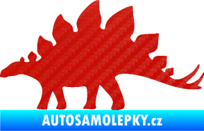 Samolepka Stegosaurus 001 levá 3D karbon červený