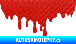 Samolepka Stékájící skvrna 001 levá krevní cákanec 3D karbon červený