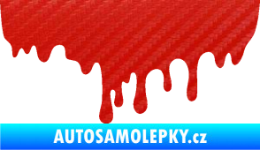Samolepka Stékájící skvrna 001 pravá krevní cákanec 3D karbon červený