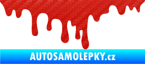 Samolepka Stékající skvrna 002 levá krevní cákanec 3D karbon červený