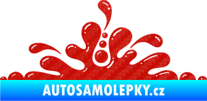 Samolepka Stékající skvrna 003 levá kaňka 3D karbon červený