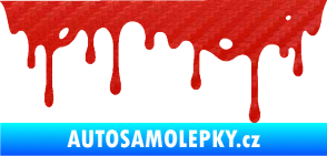 Samolepka Stékající skvrna 004 pravá 3D karbon červený