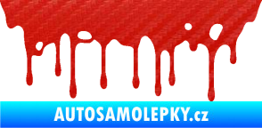 Samolepka Stékající skvrna 005 levá 3D karbon červený