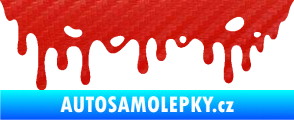Samolepka Stékající skvrna 006 levá 3D karbon červený