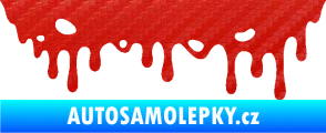 Samolepka Stékající skvrna 006 pravá 3D karbon červený