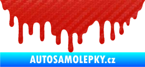 Samolepka Stékající skvrna 007 levá 3D karbon červený