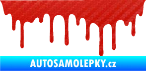 Samolepka Stékající skvrna 008 levá 3D karbon červený