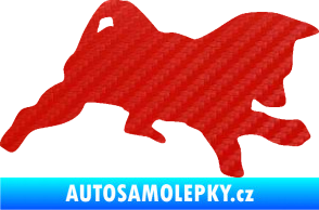 Samolepka Štěňátko 002 pravá německý ovčák 3D karbon červený