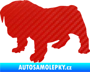 Samolepka Štěňátko 004 levá francouzský buldoček 3D karbon červený