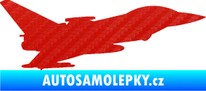 Samolepka Stíhací letoun 002 pravá 3D karbon červený