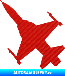 Samolepka Stíhací letoun 003 levá 3D karbon červený