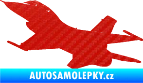 Samolepka Stíhací letoun 004 levá 3D karbon červený