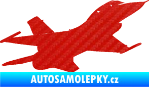 Samolepka Stíhací letoun 004 pravá 3D karbon červený