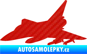 Samolepka Stíhací letoun 005 levá 3D karbon červený
