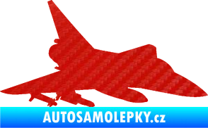 Samolepka Stíhací letoun 005 pravá 3D karbon červený