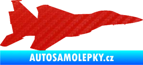Samolepka Stíhací letoun 006 pravá 3D karbon červený