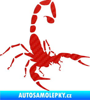 Samolepka Štír 018 pravá 3D karbon červený