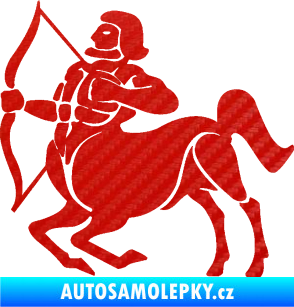 Samolepka Střelec 004 levá 3D karbon červený