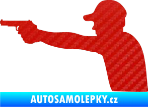 Samolepka Střelec silueta 001 levá 3D karbon červený