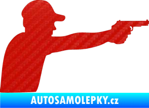 Samolepka Střelec silueta 001 pravá 3D karbon červený
