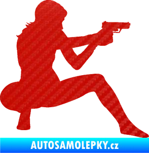 Samolepka Střelkyně 003 pravá 3D karbon červený