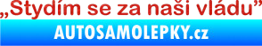 Samolepka Stydím se za naši vládu 001 3D karbon červený