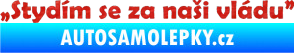 Samolepka Stydím se za naši vládu 002 3D karbon červený