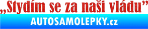 Samolepka Stydím se za naši vládu 003 3D karbon červený