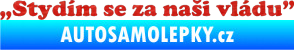 Samolepka Stydím se za naši vládu 005 3D karbon červený