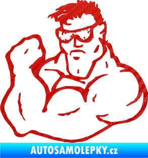 Samolepka Svalovec levá 3D karbon červený