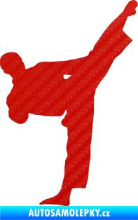 Samolepka Taekwondo 002 pravá 3D karbon červený