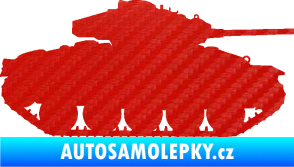 Samolepka Tank 001 pravá WW2 3D karbon červený