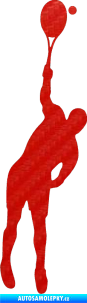 Samolepka Tenista 006 levá 3D karbon červený