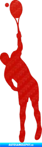 Samolepka Tenista 006 pravá 3D karbon červený