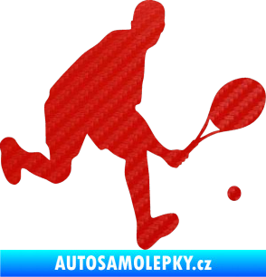 Samolepka Tenista 007 pravá 3D karbon červený
