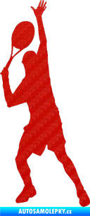 Samolepka Tenista 008 levá 3D karbon červený