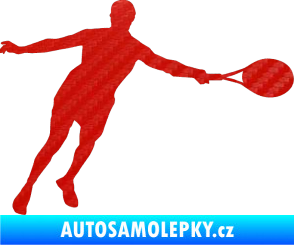 Samolepka Tenista 009 pravá 3D karbon červený
