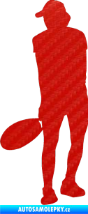 Samolepka Tenista 010 levá 3D karbon červený