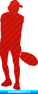 Samolepka Tenista 010 pravá 3D karbon červený