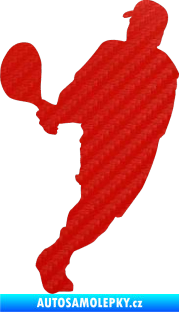 Samolepka Tenista 011 levá 3D karbon červený