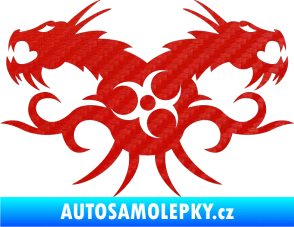 Samolepka Tetování 113 draci 3D karbon červený