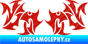 Samolepka Tetování 194 3D karbon červený
