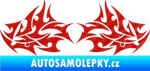 Samolepka Tetování 198 3D karbon červený