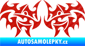 Samolepka Tetování 203 3D karbon červený