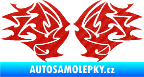 Samolepka Tetování 205 3D karbon červený